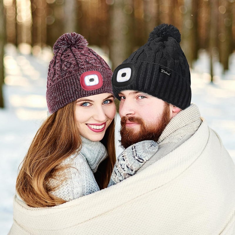 Etsfmoa Store Unisex Winter Beanie with The Light,Gifts for Men and Women,USB Rechargeable Headlamp Hat - Image 5